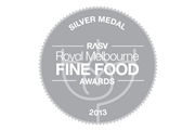 Silver Medal Royal Melbourne Fine Food Awards 2013