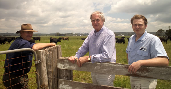 Peter Greenham Snr (middle) and Peter Greenham Jnr (right)